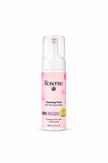 Rosense Cleansing Foam with 91% Rose Water – 150ml