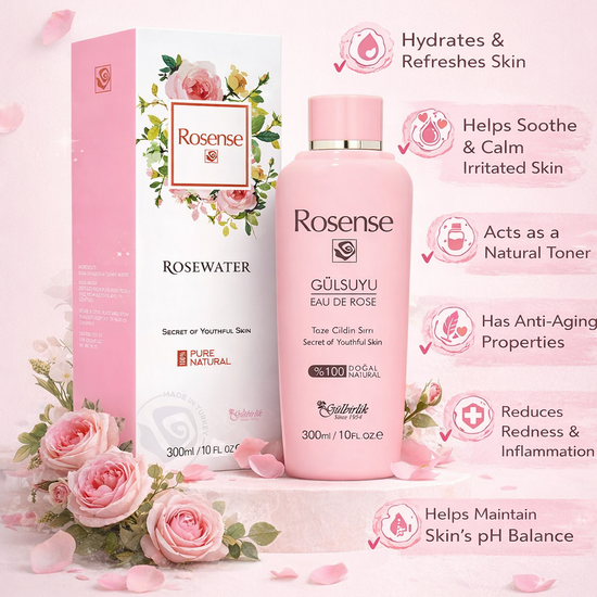Rosense  Rosewater 100 % Natural  Cleanser & Tonner 300ml image 2