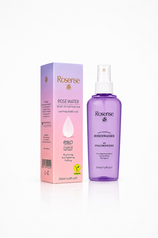 Rosense Rosewater with Hyaluronic Acid Vegan Tonic & Cleanser – 200ml