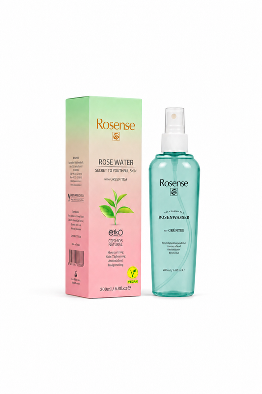 Rosense Rosewater with Green Tea Vegan Tonic & Cleanser – 200ml